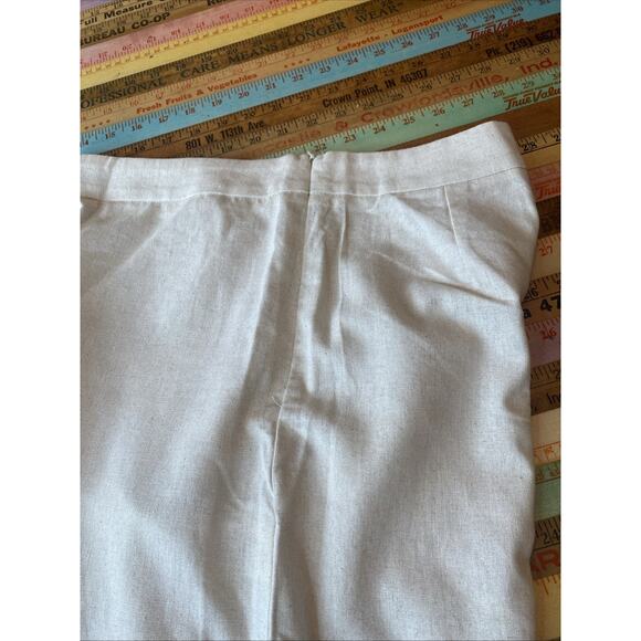 Faeriesty L LINEN Blend Wide Leg Pants Natural Vacation Lagenlook Boho - Picture 11 of 13